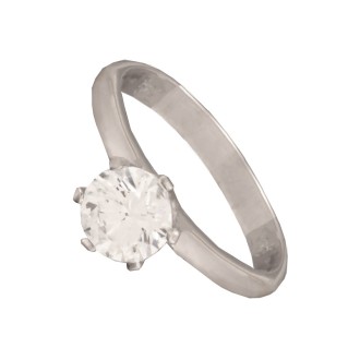 Λευκόχρυσο 14k δαχτυλίδι Μονόπετρο