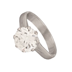 Γυναικείο λευκόχρυσο 14k δαχτυλίδι Μονόπετρο