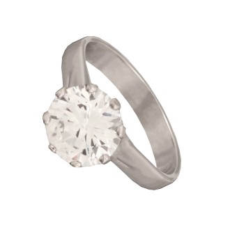 Γυναικείο λευκόχρυσο 14k δαχτυλίδι Μονόπετρο