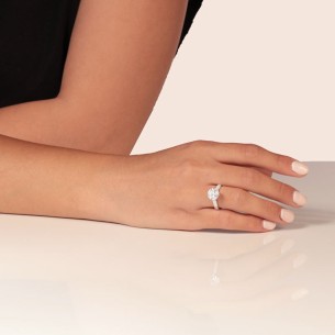 Γυναικείο λευκόχρυσο 14k δαχτυλίδι Μονόπετρο