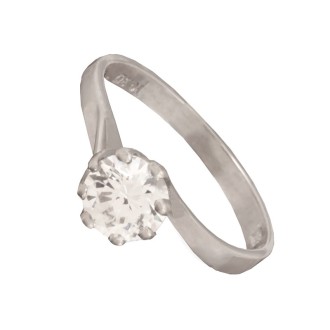 Γυναικείο λευκόχρυσο 14k δαχτυλίδι Μονόπετρο