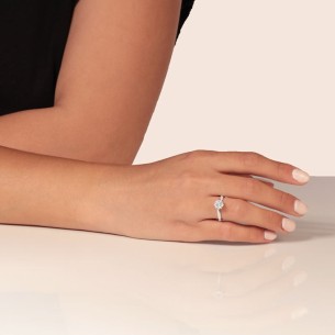 Γυναικείο λευκόχρυσο 14k δαχτυλίδι Μονόπετρο