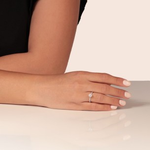 Γυναικείο λευκόχρυσο 14k Μονόπετρο Ολόβερο