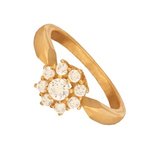 Γυναικείο χρυσό 14k δαχτυλίδι Μονόπετρο Ρόζετα