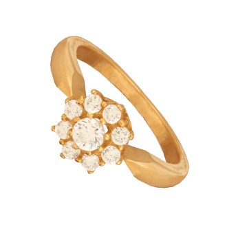 Γυναικείο χρυσό 14k δαχτυλίδι Μονόπετρο Ρόζετα