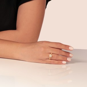 Γυναικείο χρυσό 14k δαχτυλίδι Μονόπετρο Ρόζετα
