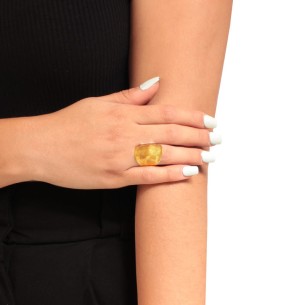 Ασημένιο επίχρυσο δαχτυλίδι Κόκκαλο