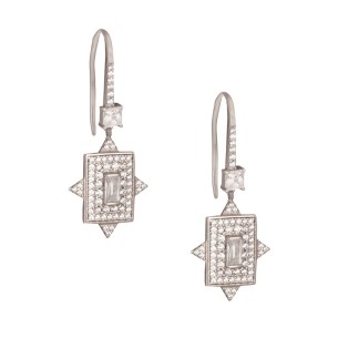 Ασημένια επιπλατινωμένα σκουλαρίκια Stellar