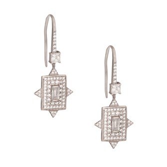 Ασημένια επιπλατινωμένα σκουλαρίκια Stellar