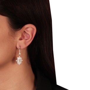 Ασημένια επιπλατινωμένα σκουλαρίκια Stellar