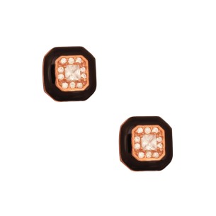 Ασημένια ρόζ επιχρυσωμένα σκουλαρίκια Ροζέτες