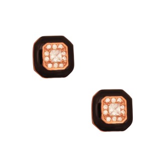 Ασημένια ρόζ επιχρυσωμένα σκουλαρίκια Ροζέτες