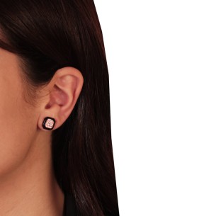 Ασημένια ρόζ επιχρυσωμένα σκουλαρίκια Ροζέτες