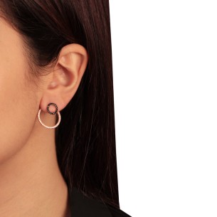 Ασημένια ρόζ επιχρυσωμένα σκουλαρίκια Κρίκοι