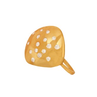 Ασημένιο επίχρυσο δαχτυλίδι Ρόμβος