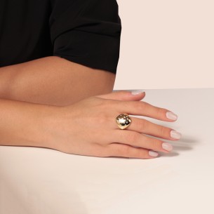 Ασημένιο επίχρυσο δαχτυλίδι Ρόμβος