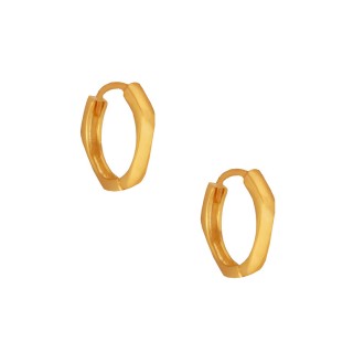 Ασημένια επίχρυσα σκουλαρίκια huggies Κρίκοι 13.00mm