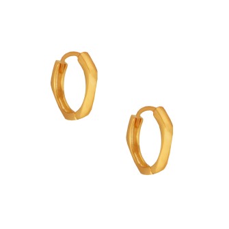 Ασημένια επίχρυσα σκουλαρίκια huggies Κρίκοι 13.00mm