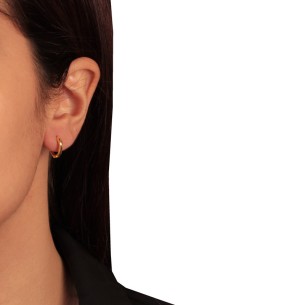 Ασημένια επίχρυσα σκουλαρίκια huggies Κρίκοι 13.00mm