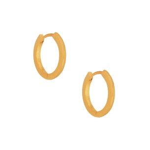 Ασημένια επίχρυσα σκουλαρίκια Κρίκοι 14.00mm