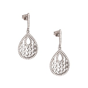 Ασημένια σκουλαρίκια Πολυέλαιοι Σταγόνες