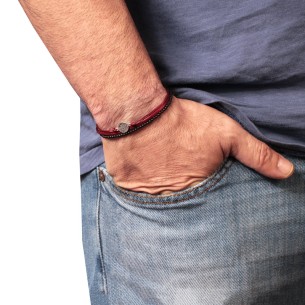 Βραχιόλι κορδόνια ασημένιος Δίσκος Φαιστού Αχάτης