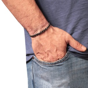 Βραχιόλι κορδόνι ασημένια Τετράγωνα