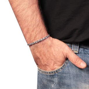 Βραχιόλι κορδόνια ασημένιο Πλεξούδα