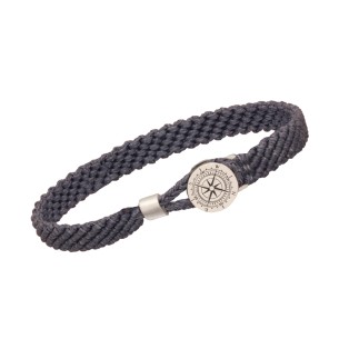 Βραχιόλι κορδόνι ασημένια Πυξίδα