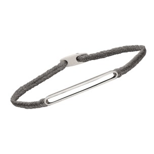Βραχιόλι κορδόνι ασημένια Μπάρα Ταυτότητα