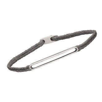 Βραχιόλι κορδόνι ασημένια Μπάρα Ταυτότητα