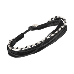 Βραχιόλι κορδόνια ασημένιες Μπίλιες