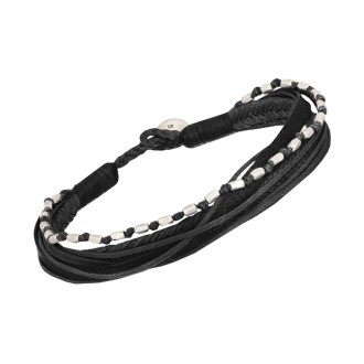 Βραχιόλι κορδόνια ασημένιες Μπίλιες