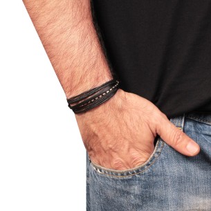 Βραχιόλι κορδόνια ασημένιες Μπίλιες