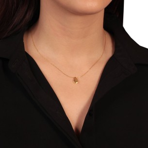 Ασημένιο επίχρυσο κολιέ Σταγόνα