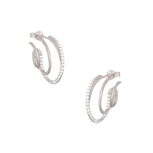 Ασημένια σκουλαρίκια τριπλοί Κρίκοι 18.00mm