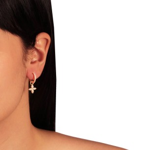 Ασημένια σκουλαρίκια Κρίκοι Τετράφυλλα