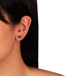 Ασημένια ρόζ σκουλαρίκια Φοίνικες