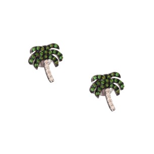 Ασημένια επιπλατινωμένα σκουλαρίκια Φοίνικες