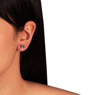 Ασημένια επιπλατινωμένα σκουλαρίκια Φοίνικες