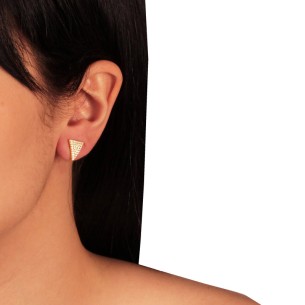 Ασημένια επίχρυσα σκουλαρίκια Τρίγωνα