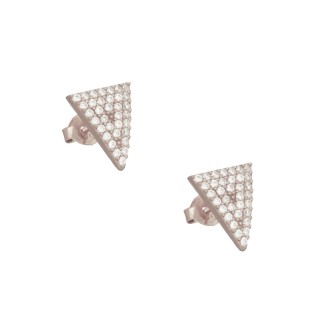 Ασημένια επιπλατινωμένα σκουλαρίκια Τρίγωνα