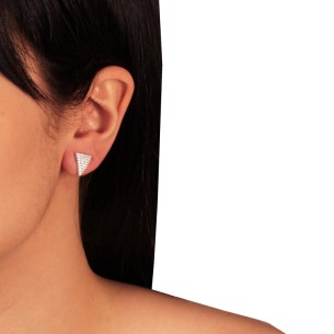 Ασημένια επιπλατινωμένα σκουλαρίκια Τρίγωνα