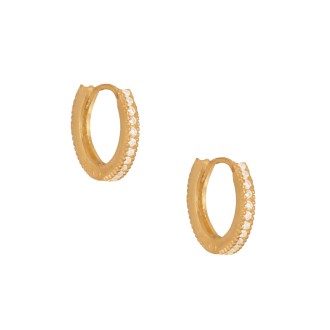 Ασημένια επίχρυσα σκουλαρίκια huggies Κρίκοι 12.00mm