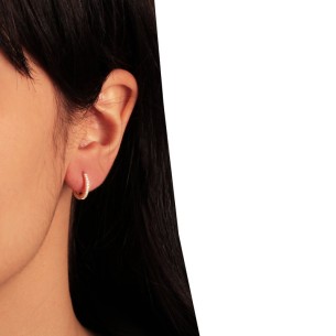 Ασημένια επίχρυσα σκουλαρίκια huggies Κρίκοι 12.00mm