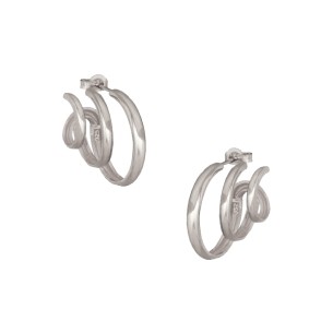 Ασημένια σκουλαρίκια τριπλοί Κρίκοι