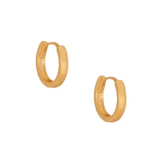 Ασημένια επίχρυσα σκουλαρίκια huggies Κρίκοι 12.00mm