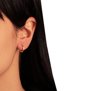 Ασημένια επίχρυσα σκουλαρίκια huggies Κρίκοι 12.00mm