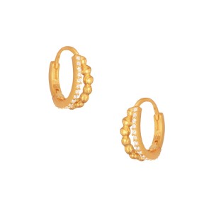 Ασημένια επίχρυσα σκουλαρίκια huggies Κρίκοι 13.00mm