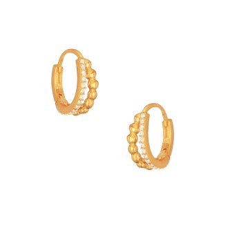 Ασημένια επίχρυσα σκουλαρίκια huggies Κρίκοι 13.00mm